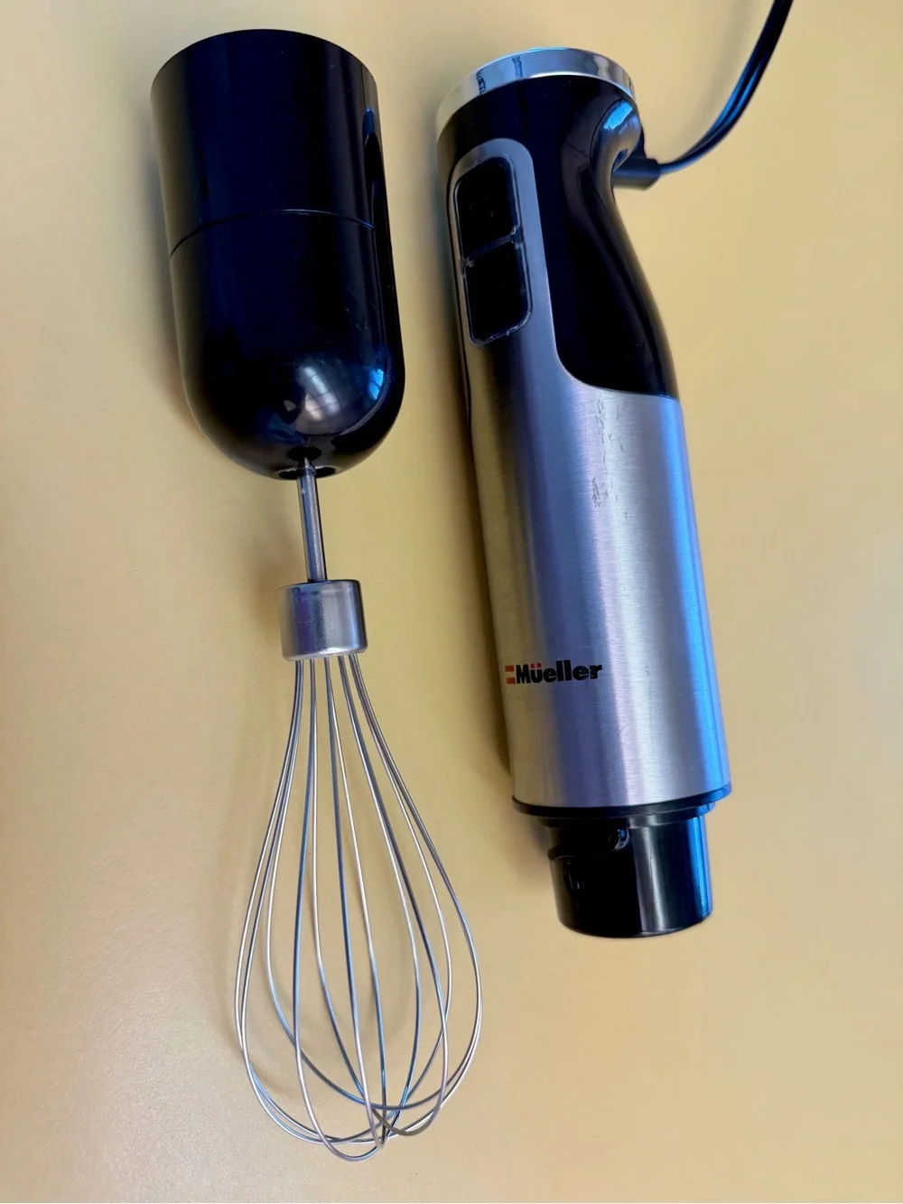 Mueller Electric Hand Mixer / Whisk - Stainless Silver & Black Ultra Stick